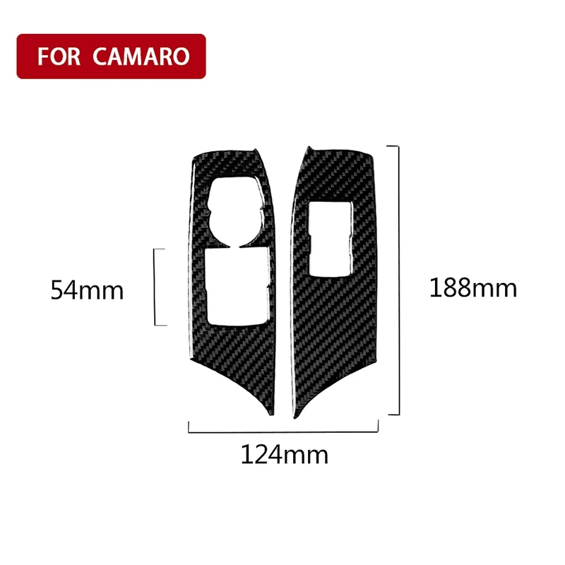 

New Carbon Fiber Window Switch Button Panel Cover Trim Fit for Chevrolet Camaro 2017-2019