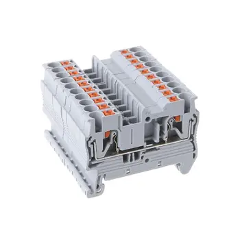 

10pcs/set PT 2.5 Push-In Din Rail Mounted Terminal Blocks Spring Screwless Feed Through Electrical Components And Parts