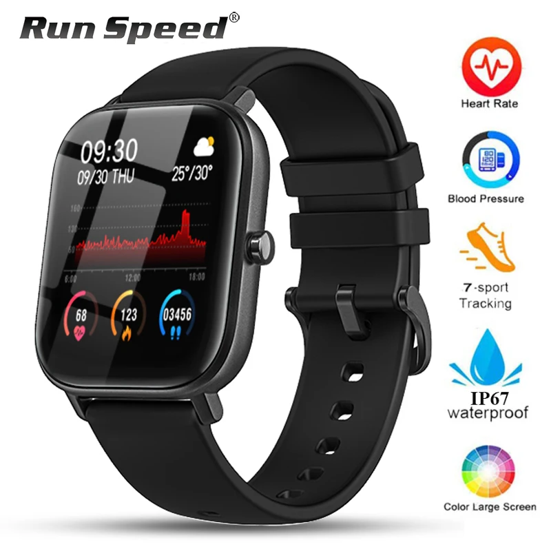 Skup P8 inteligentny zegarek mężczyźni kobiety IP67 wodoodporna opaska monitorująca aktywność fizyczną pulsometr sportowy w pełni dotykowy Smartwatch dla Amazfit Gts Xiaomi