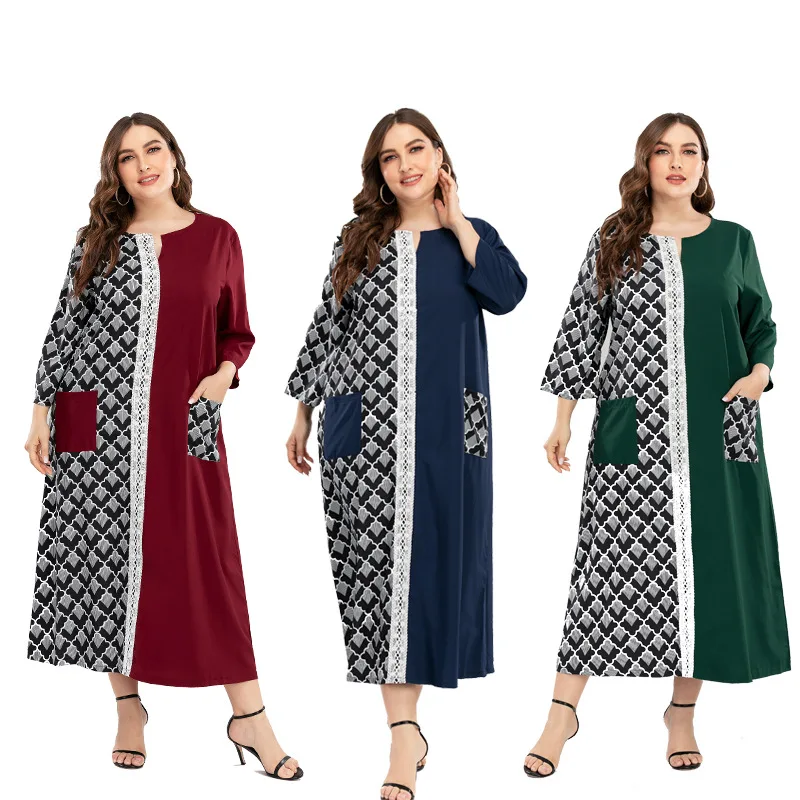 

Muslim Print Arab Dress Maxi Abaya Loose Hijab Cardigan Kimono Long Robe Mubarak Vestidos Eid Ramadan Islamic Femme Djellaba