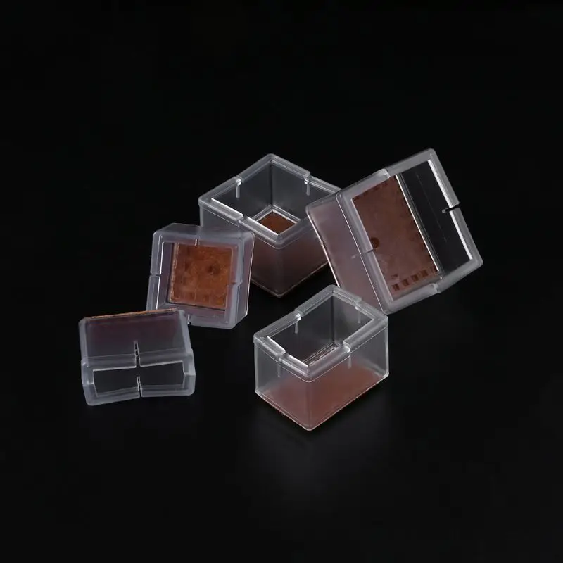 

8 pcs Square Silicone Chair Leg Caps Table Feet Pads Felt Wood Floor Protectors