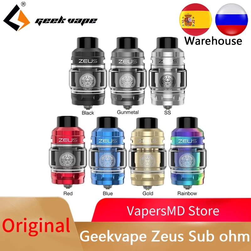Tank Vape zeus subohm Geekvape Zeus sub ohm tank 2 мл/5 мл vape atomizer fit mesh coil 810 распылитель для наконечника