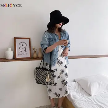 

Straw Woven Shoulder Handbag Summer Women Tassels Beach Bucket Totes Bag