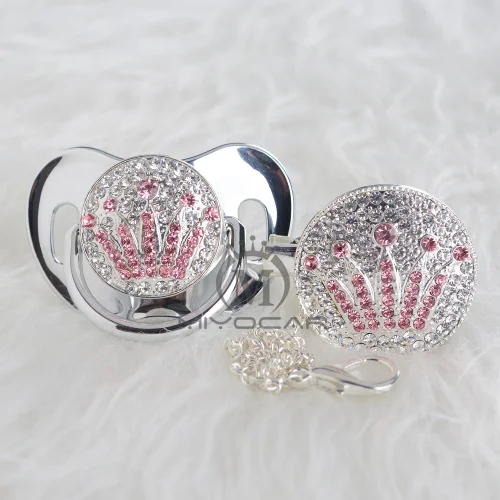 APCG-9-1 6-18M BLING silver princess bling голубой/розовый корона соска и соска клип набор BPA бесплатно пустышка bling уникальный дизайн APCG-9-1 - Цвет: APCG-9-1 6-18M