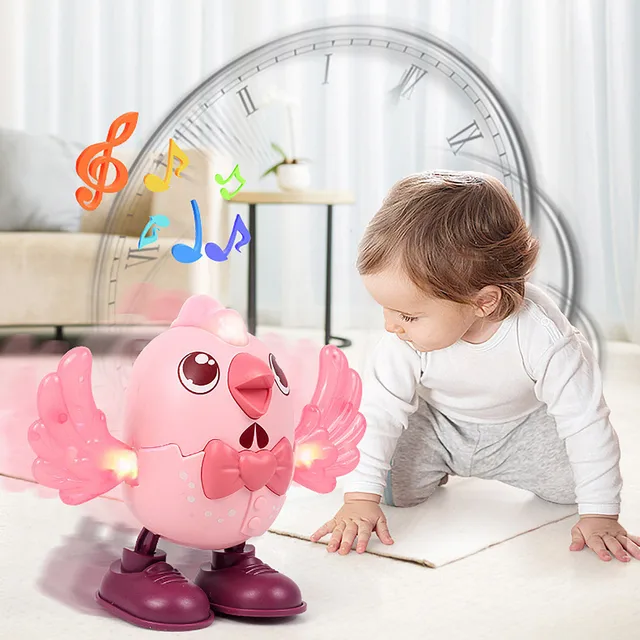 Baby Voice Control Rolling Little Dancing Chicken Toy Walk Sing Brain Game Interactive Crawling Electric Toys for Kids 2