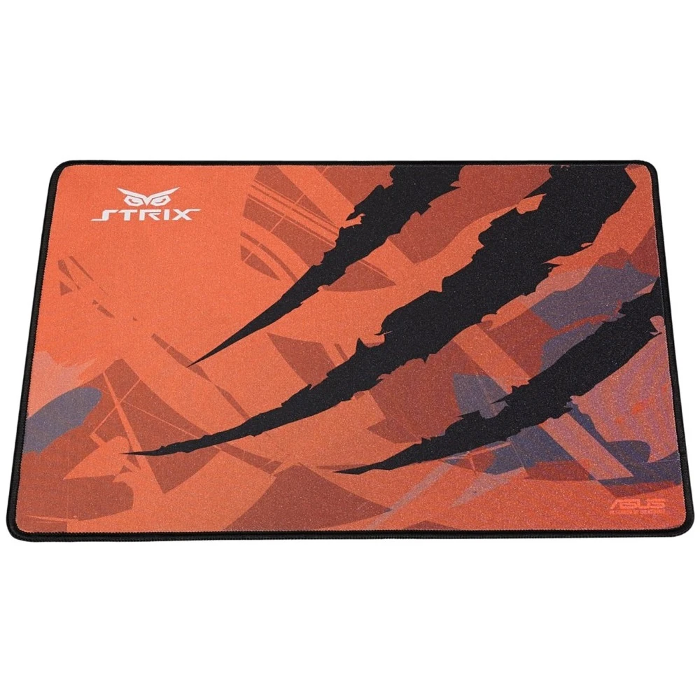 Коврик для мыши ASUS Strix Glide Speed материал- ткань/резина, Speed поверхность, 400 x 300 x 3 мм, цвет: черный/оранжевый