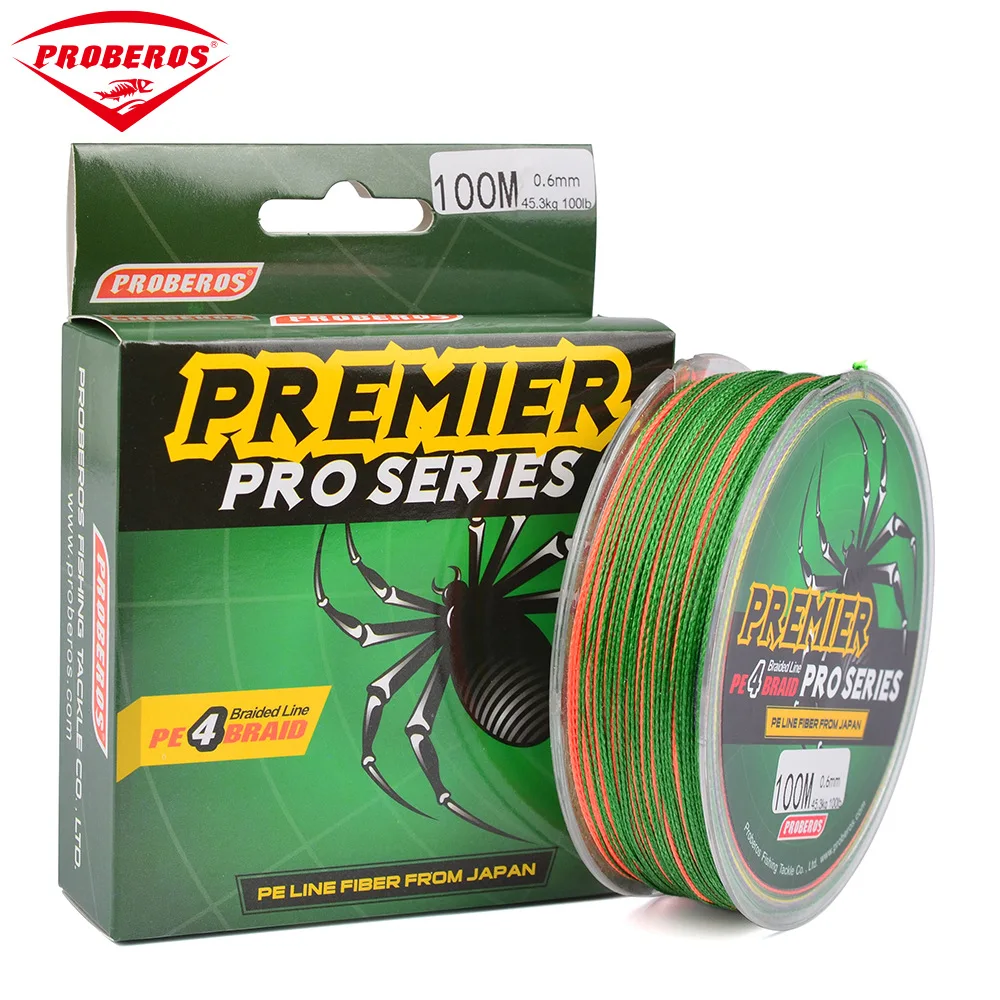 

4 knitted 100-metre vigorous horse line multicolor braided PE line 0.3 -10 green label