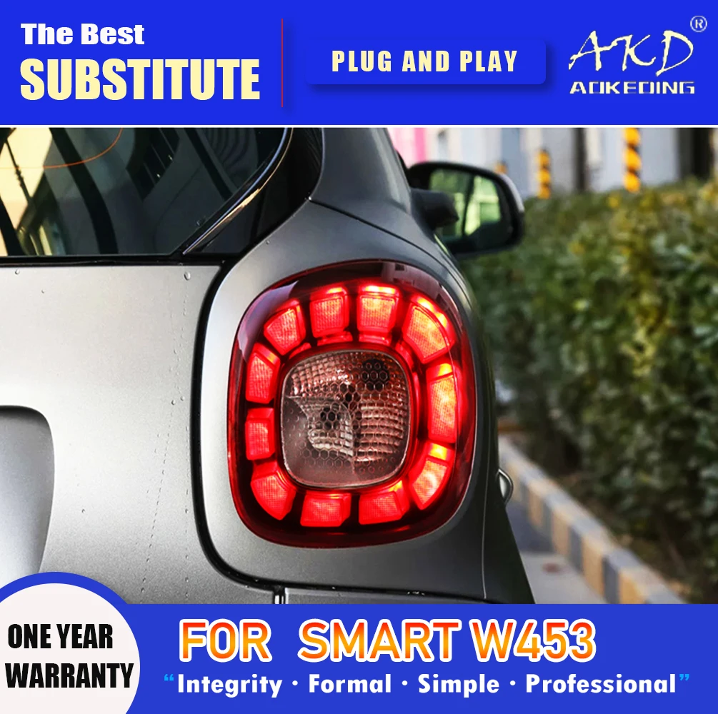 

Задний фонарь AKD для смартфона, светодиодный задний фонарь 2014-2020 Smart W453, задний противотуманный тормоз, сигнал поворота, автомобильные аксессуары