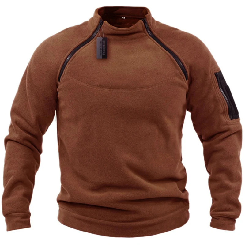 US Men's Tactical Outdoor Jacket Hunting Clothes Warm Zippers Fleece Pullover Man Windproof Spring Winter Coat Thermal Underwear