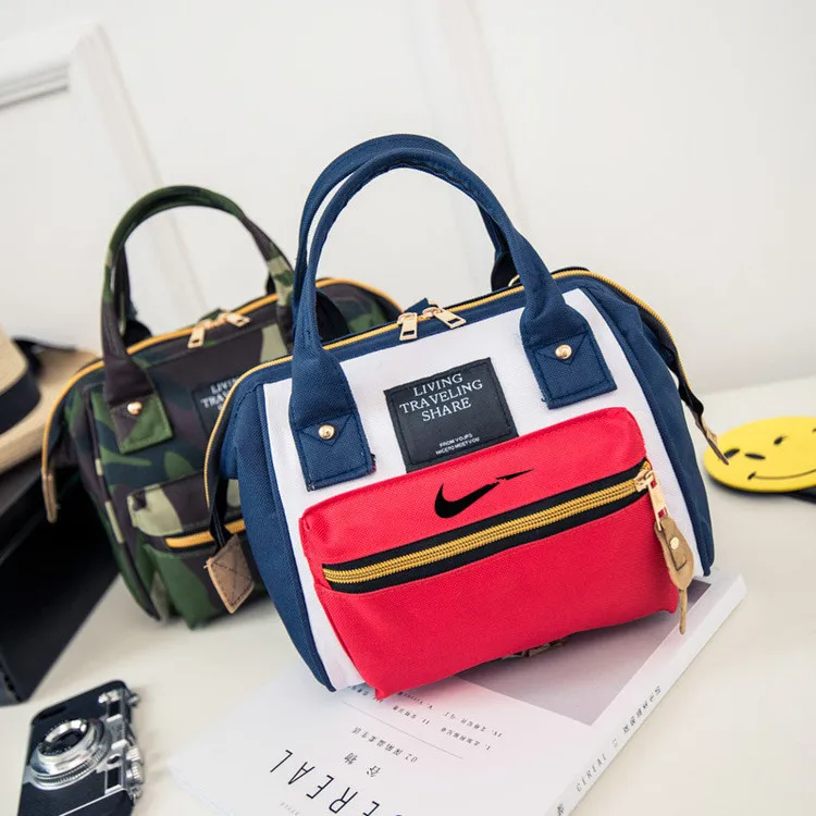 

Real logo Small double back female bag multi-function handbag shoulder bag backpack frete gratis mochila FAKE luxury brand