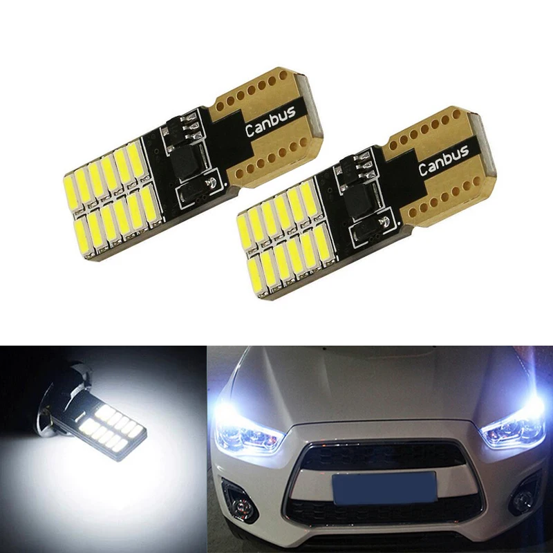 2x Canbus LED T10 W5W Clearance Parking Light Wedge Light For mitsubishi asx lancer 9 10 pajero outlander l200 colt galant