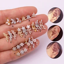 Sellsets 1 шт. безопасная Сталь CZ Звезда Спираль Шпилька-Сережка колокольчики Конч ухо развертки пирсинг ювелирные изделия helix rook плотное кольцо