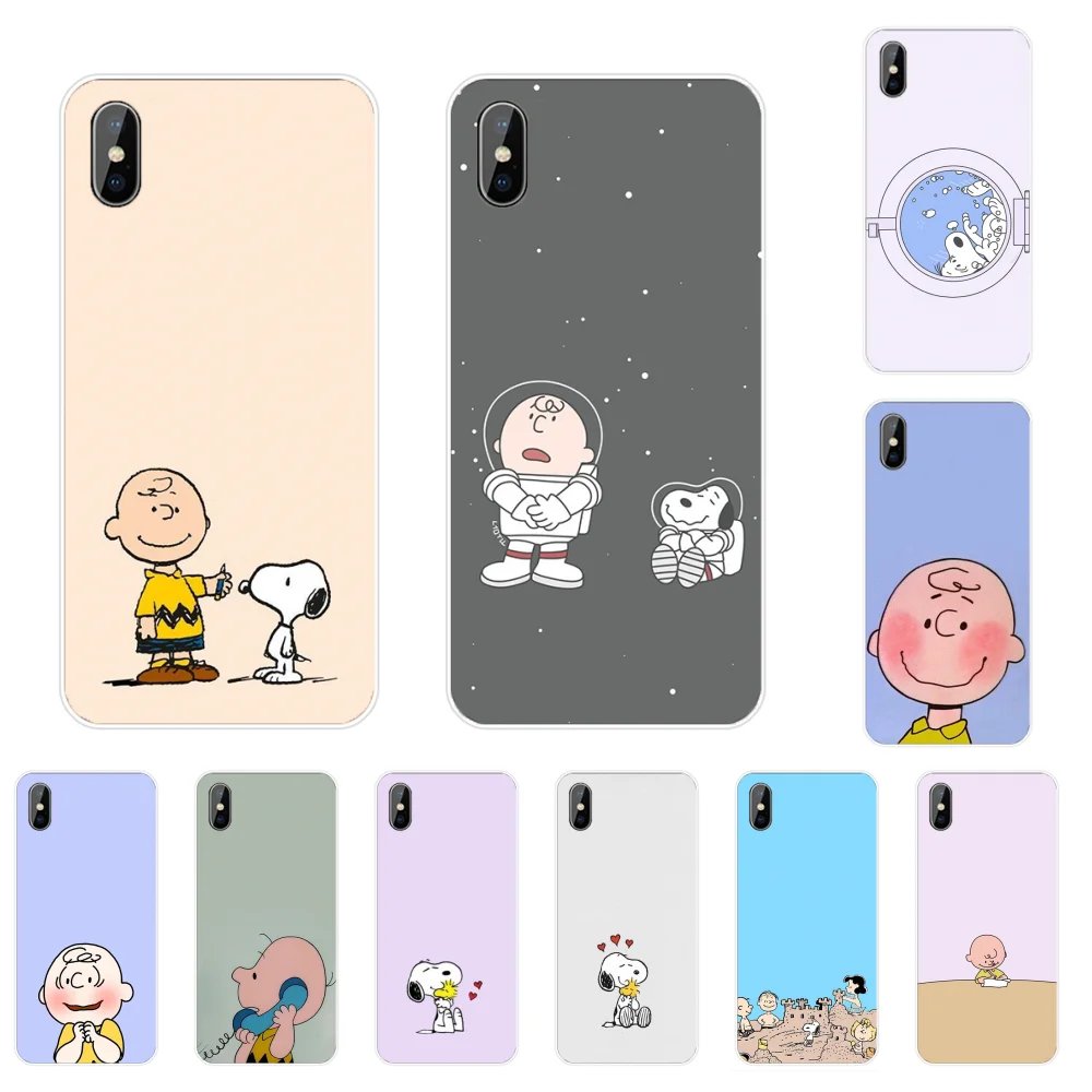 Cartoon cute dog PEANUTS Soft Silicone Black Phone Case For iphone 5 5S SE 5C 6 6S 7 8 plus X XS XR 11 PRO MAX | Мобильные телефоны