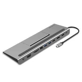 

USB C Docking Station with 100W PD, 4K HDMI/DisplayPort, VGA, Ethernet, Card Reader, USB 3.0, Aux Adapter for 2020 MacBook Pro