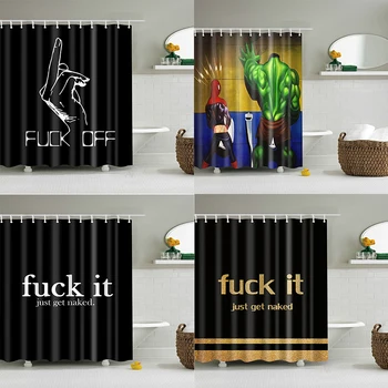 

Humor Funny Shower Curtain Bathroom Waterproof Polyester Bath Curtain Octopus Washable Bath Decor Curtains With 12 Hooks