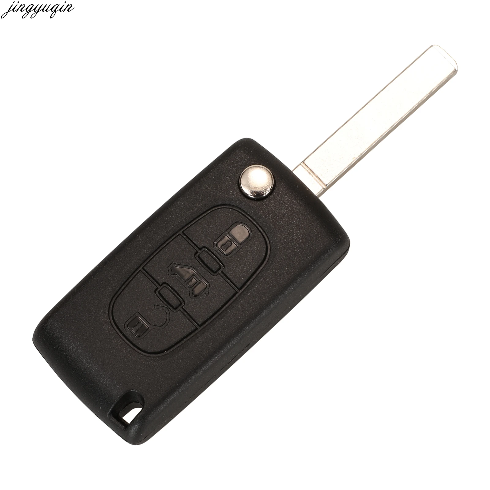 Jingyuqin Remote Car Key Case Shell For Peugeot e-Expert Partner Citroen Berlingo Fiat Scudo 3 Buttons Housing Fob Replacement key case car key shell key shell