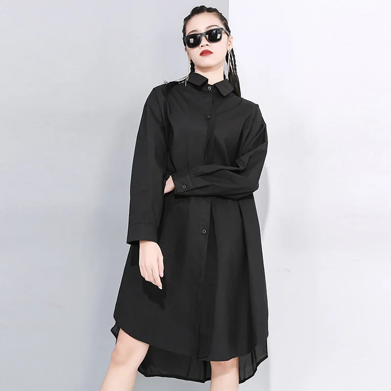 Fashion Loose Plus Size Shirt Women 4XL 2020 Spring New Cardigan Chiffon Shirts Street Personality Irregular Long Section Shirt