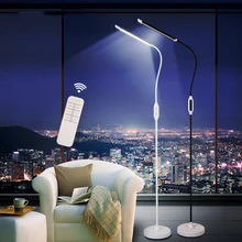 Современный светодиодный напольный светильник с дистанционным управлением, стоячий светильник для гостиной, прикроватный, для учебы, офиса, светодиодный, стоячий, для фортепиано, с сенсорным диммером, золотистый