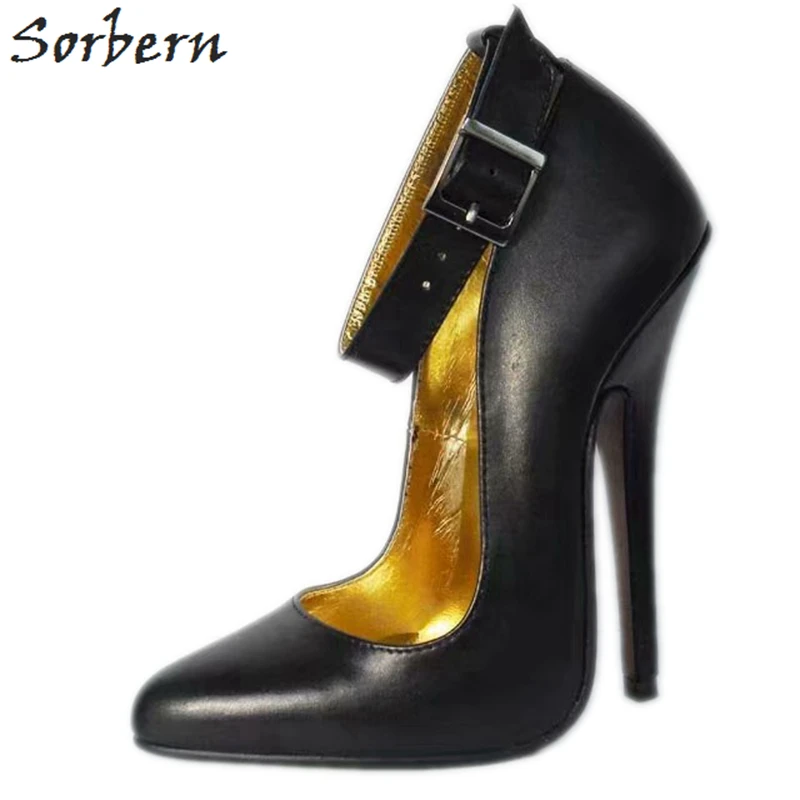 Sorbern mary janes/женские туфли-лодочки; туфли на высоком каблуке; туфли на шпильке; офисные женские модельные туфли; женские туфли на каблуке; ; черные туфли-лодочки; Размер 12 - Цвет: Black