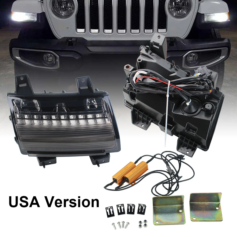 

for Jeep Wrangler Jl 2018 2019 New DRL Light Led Day Running Lights with DRL and Turn Signal