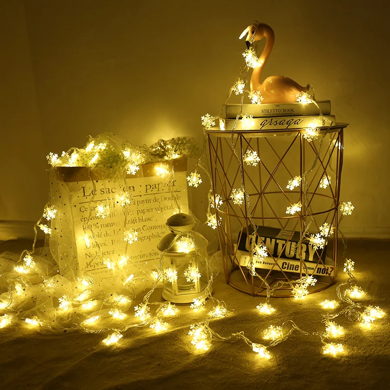 

3 m 20pcs LED Snowflake Warm Color Light String Merry Christmas Tree Decorations For Home Ornaments 2020 Happy New Year Supplies