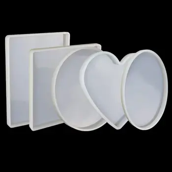 

Large Coaster Silicone Resin Mold Round Square Rectangle Heart Oval Shape Molds Candle Mold Soap Making Cake Decorations