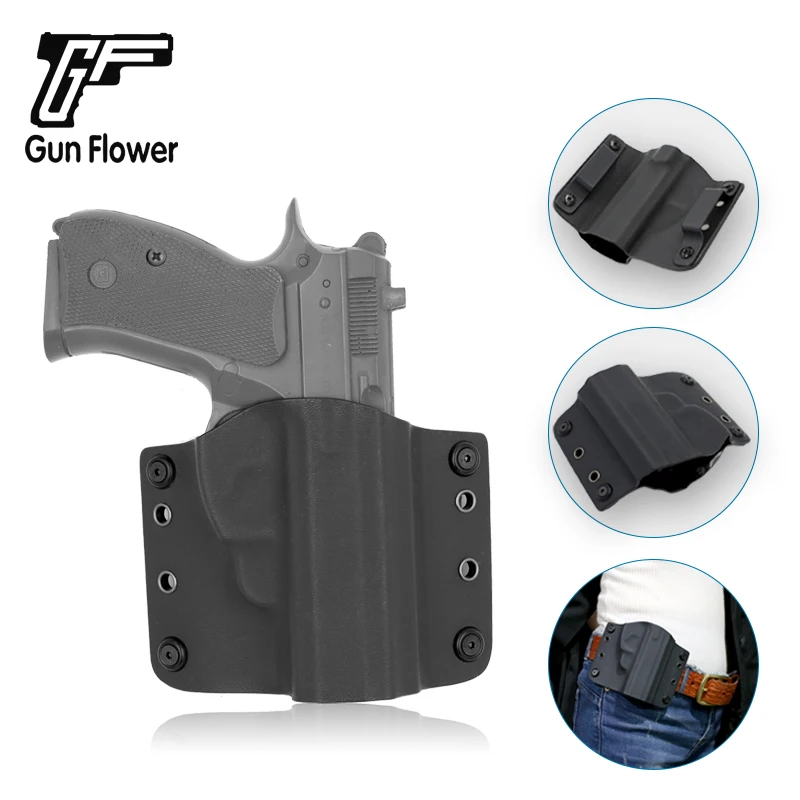 Gun&Flower OWB Kydex Holster Quick Clips Right Hand Gun Covers Cases