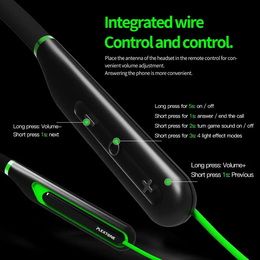 Новая беспроводная bluetooth гарнитура PLEXTONE G2 с низкой задержкой на шее микрофоном