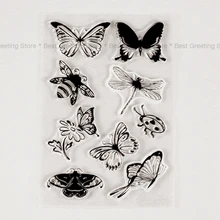 Прозрачные штампы бабочки силиконовые деокративные штампы для Scrapbooking и изготовления карт