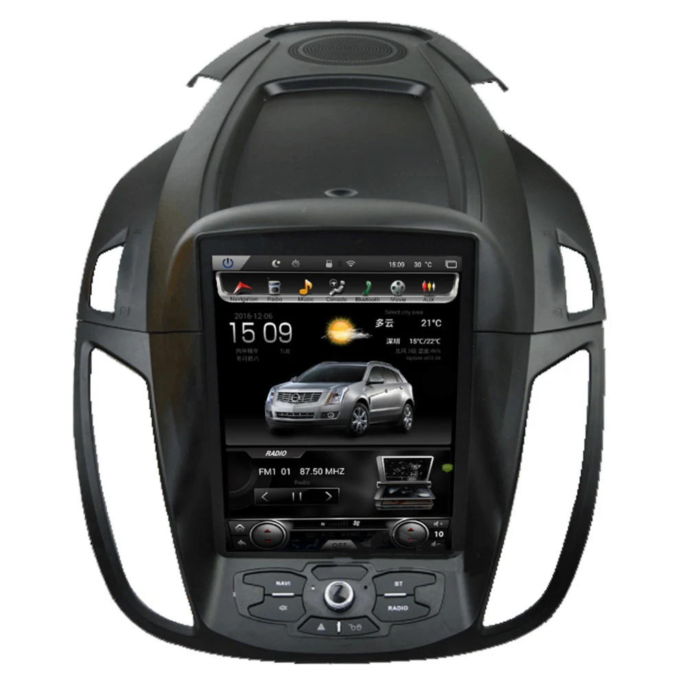 Автомобильный DVD плеер 10 4 дюйма в стиле Tesla Android 8 1 GPS для Ford Kuga 2013 2017 Гб ОЗУ 6 ядер PX6