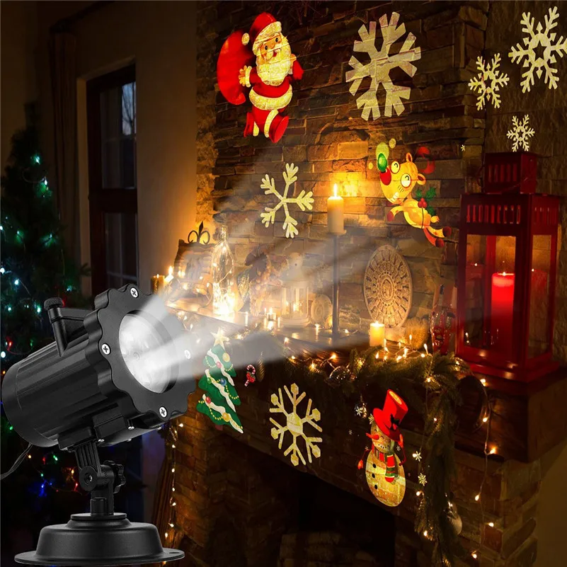 

Led Stage Light Projector Christmas Lights Halloween Snowflake Spotlight With 16 Slides Controller For Holiday Party Decoration