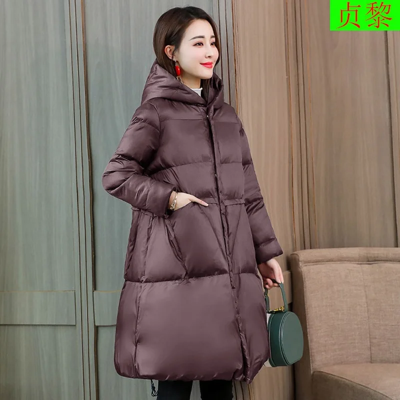 

2018 Winter New Style WOMEN'S Dress Short-height Cotton-padded Jacket Dongdaemun over-the-Knee Slimming down Jacket Cotton-padde