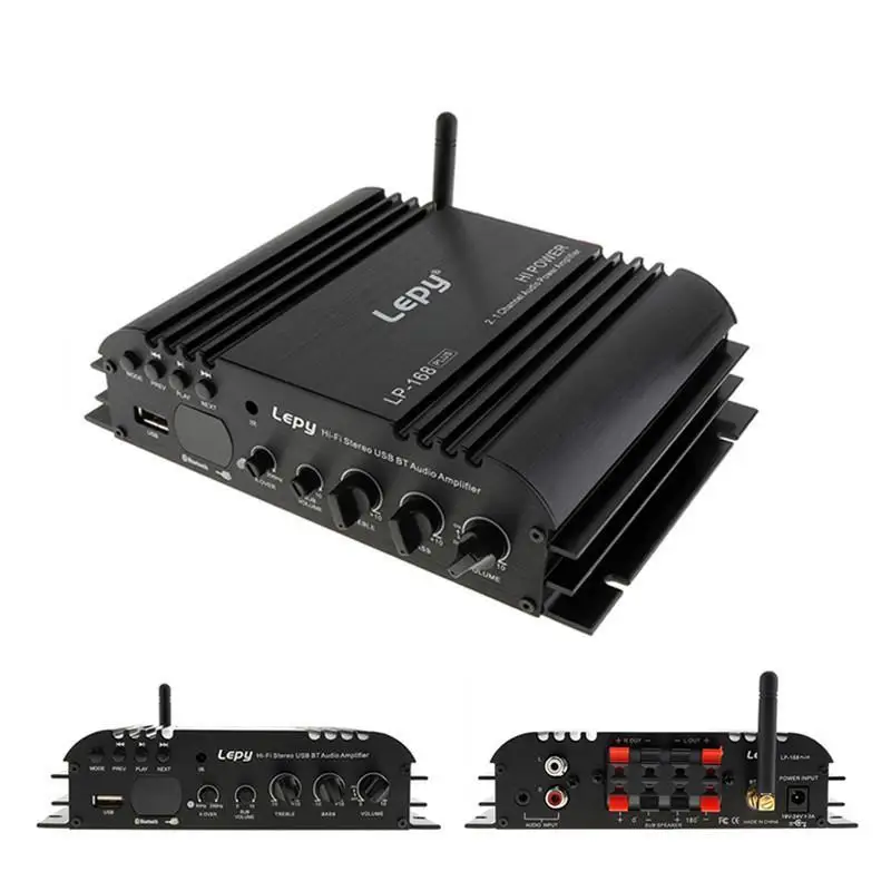 

Lepy 168Plus Bluetooth Amplifier Wireless HIFI 2.1CH Bass Audio Speaker Digital Compact Portable Mini Stereo Amplifier For PC DV