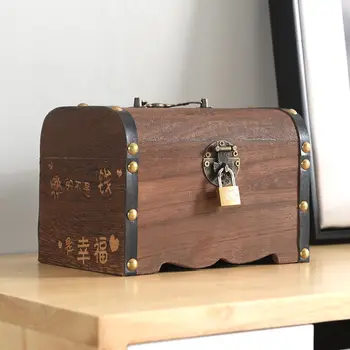 

Fashion Funny Money Box for Kids Wooden Retro Safe Coin Cash Bank Man Large Capacity Coin Wallet Caja Dinero Seguridad GG50cq