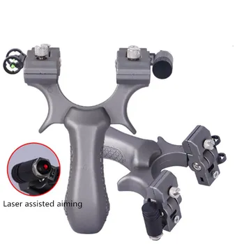 

Powerful hunting slingshot polycarbon material laser-assisted sights and rubber bands outdoor hunting sling shot 2019 new