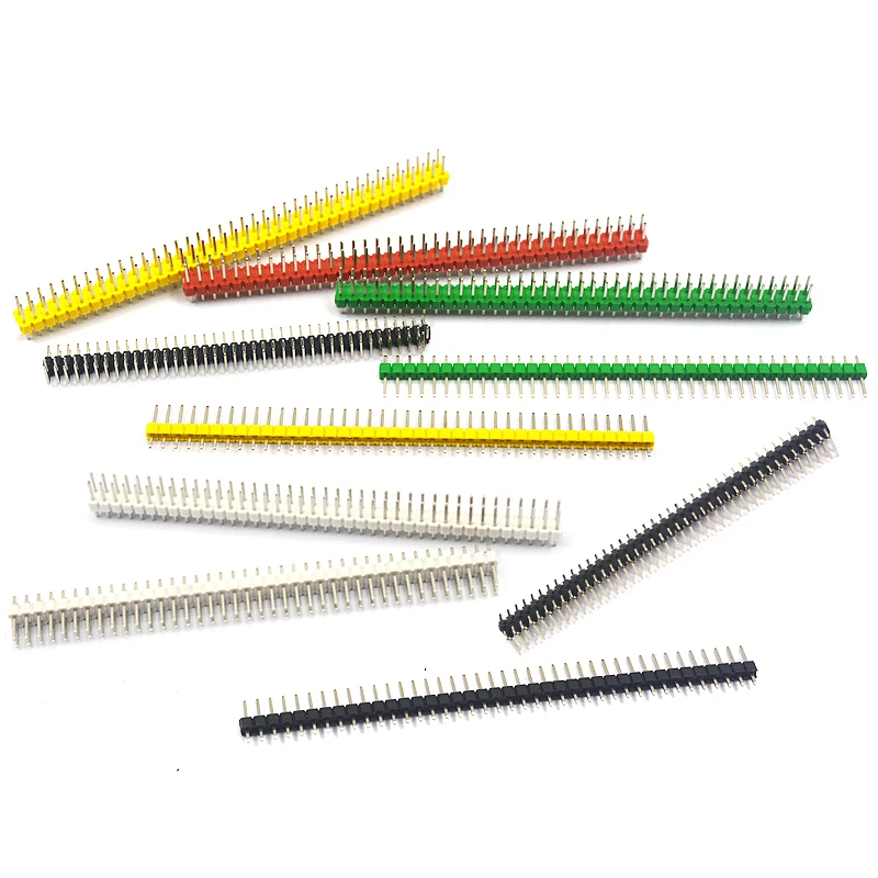 2.54mm Single Row single pin curved Pin Header Connector Strip Curved Needle  Electronic Components Round Header connector