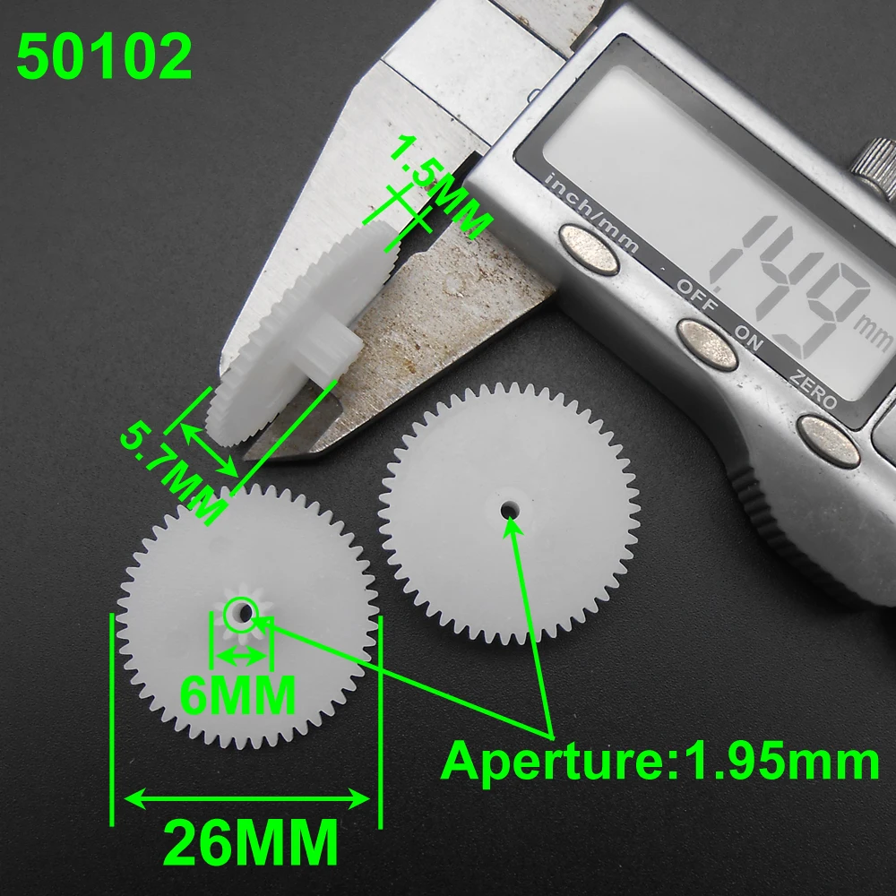 0.5 Modulus 0.5M Plastic Double Gear Reduction Bilayer Spur Hole 2.05MM 1.95MM 2MM 30T 32T 34T 36T 38T 40T 44T 46T 48T 50T 10Pcs