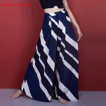 

Belly Dance Pants Profession Practice Clothes Wide-leg Striped Trousers New Summer Performance Training Clothing