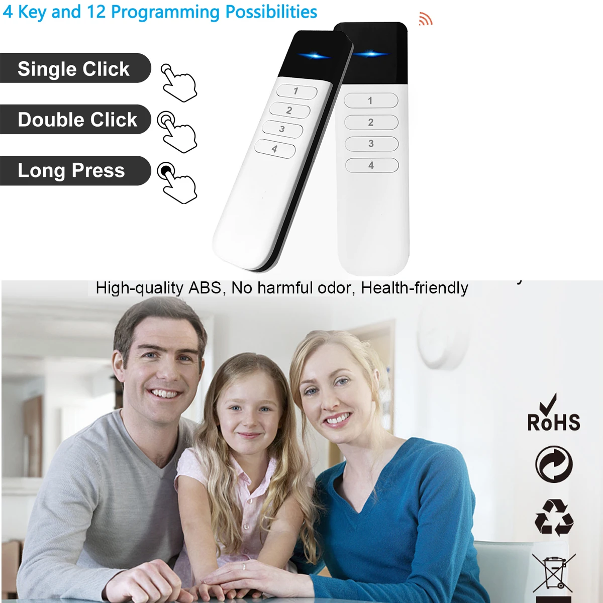 Handheld 4 Gang, 12 Cenas, Interruptor de