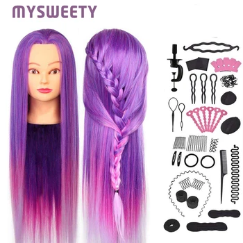 

29.5 Inch Professional Cosmetology Doll Mannequin Manikin Practice Styling Hairdressing Training Braiding Head
