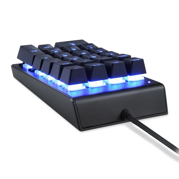 Горячая Механическая цифровая клавиатура тонкая синяя подсветка USB Проводная 22 клавиши для ноутбука Настольный ПК