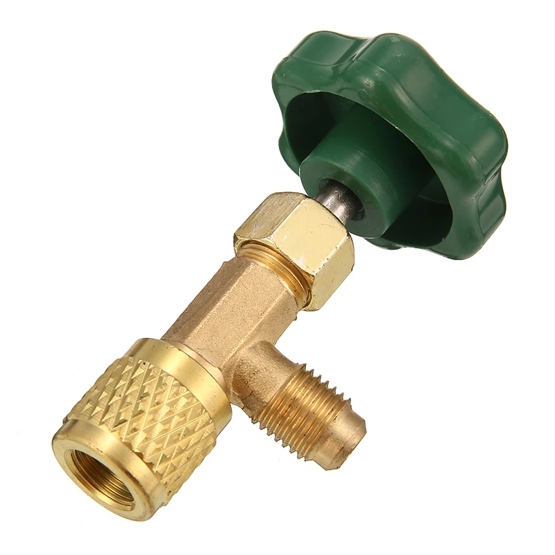 New Durable Metal Car AC Valve Bottle Opener 1/4 SAE Thread Adapter for R12 R22 Gas Refrigerant Air-conditioning Installation