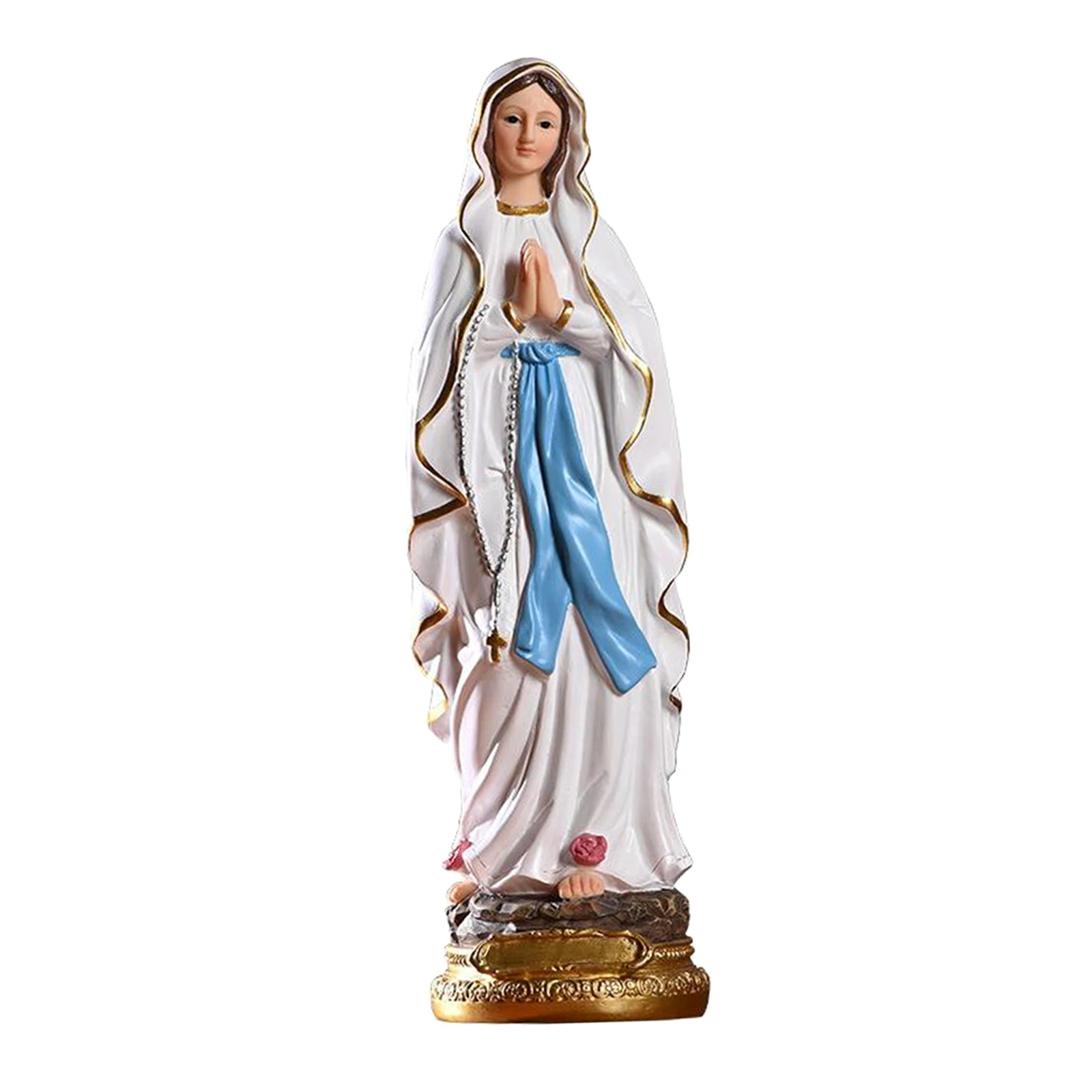 Roman Catholic Sculpture Our Lady of Lourdes Virgin Mary Statue 30cm Height