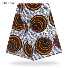 Она любит 1 ярд Анкара африканская настоящая восковая ткань с принтом "павлиньи перья" платье ткань для Diy Швейные материалы