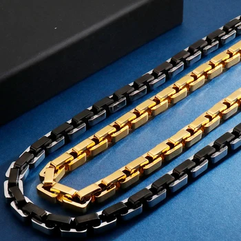

Hip Hop Heavy Men Long Chain Necklace Golden Black Stainless Steel Mens Jewellery Accessories 8MM Chains Necklaces Dropshipping