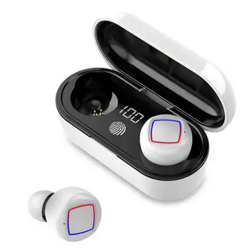 

Bluetooth 5.0 Wireless Earphone 3D Fingerprint Touch Control Stereo TWS Headset With Charging Case Earphone