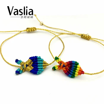 

Rainbow tropical fish braided bracelet lucky rope handmade summer jewelery boho cute whale tail ladies friendship gift VASLIA