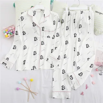 

Fiklyc Personality Simple And Fashionable Home Service Loose Ladies Long Sleeve Pajamas Comfortable Casual Suit