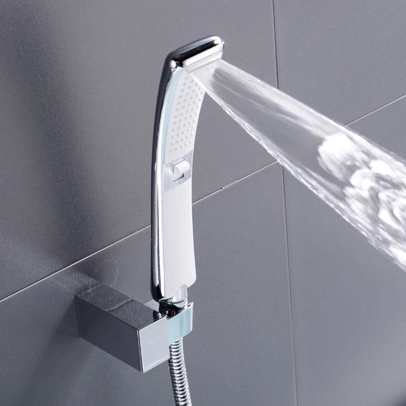 Bathroom Square ABS Chrome Hand Shower Set With Shower & Hose Accessories
