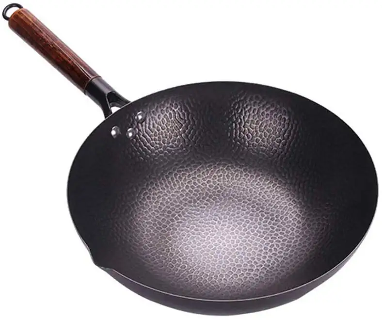 Высокая чистота железа ручной ковки вок китайский горшок без покрытия Woks для
